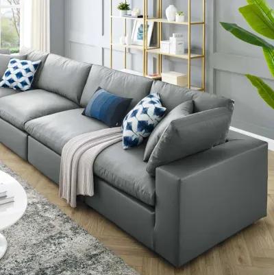 Commix Down Faux Leather 158" Sofa