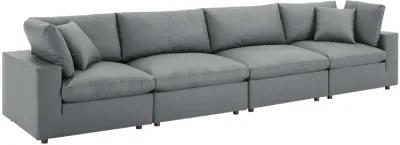 Commix Down Faux Leather 158" Sofa