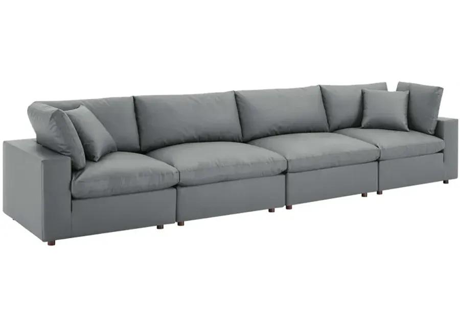 Commix Down Faux Leather 158" Sofa