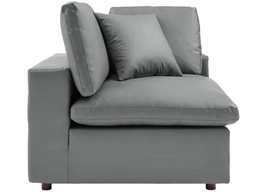 Commix Down Faux Leather 158" Sofa