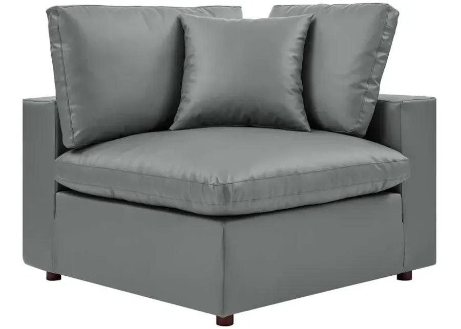 Commix Down Faux Leather 158" Sofa