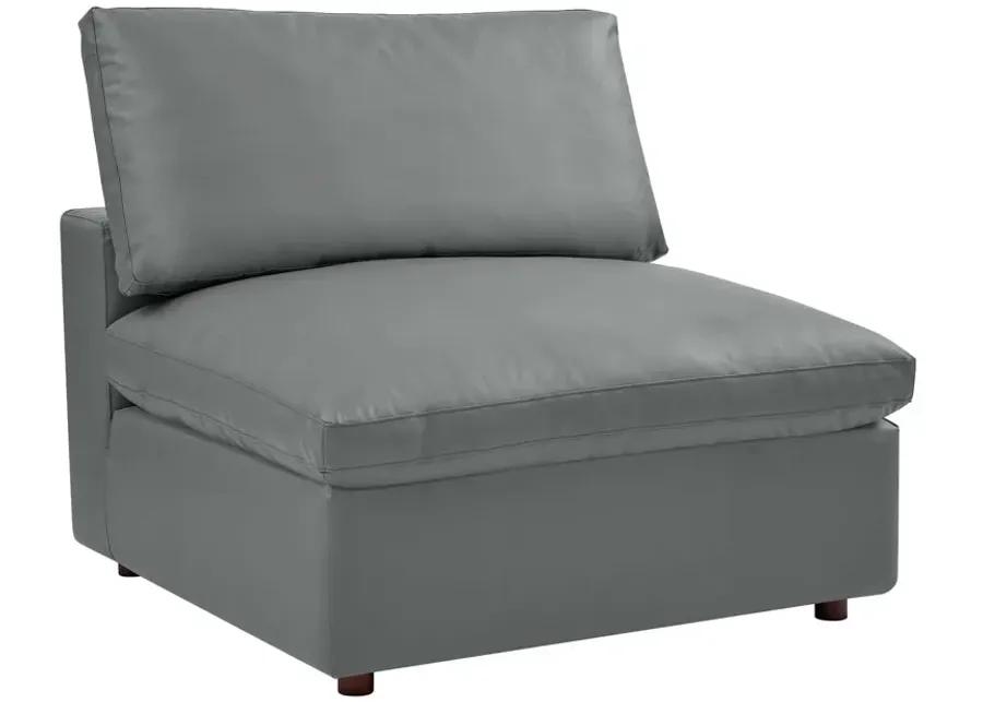 Commix Down Faux Leather 158" Sofa