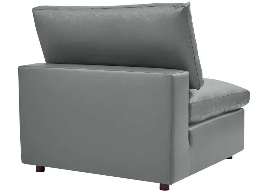 Commix Down Faux Leather 158" Sofa