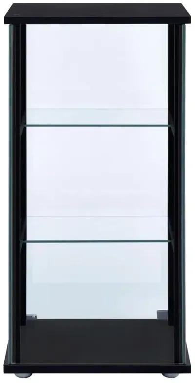 Cyclamen 3-shelf Glass Curio Cabinet Black and Clear