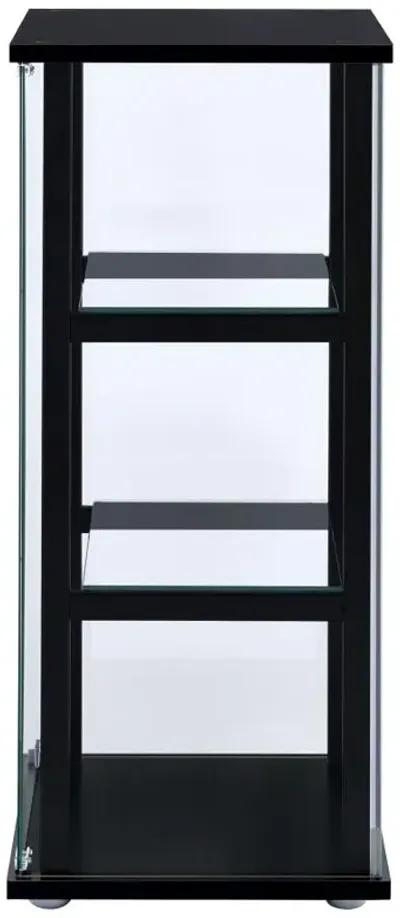 Cyclamen 3-shelf Glass Curio Cabinet Black and Clear