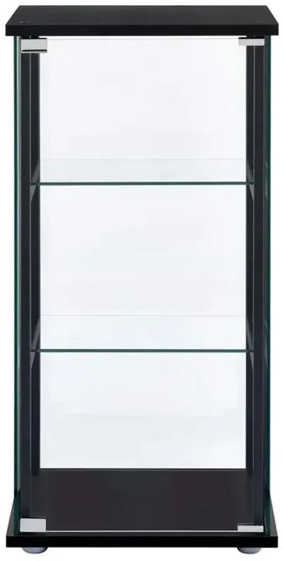 Cyclamen 3-shelf Glass Curio Cabinet Black and Clear