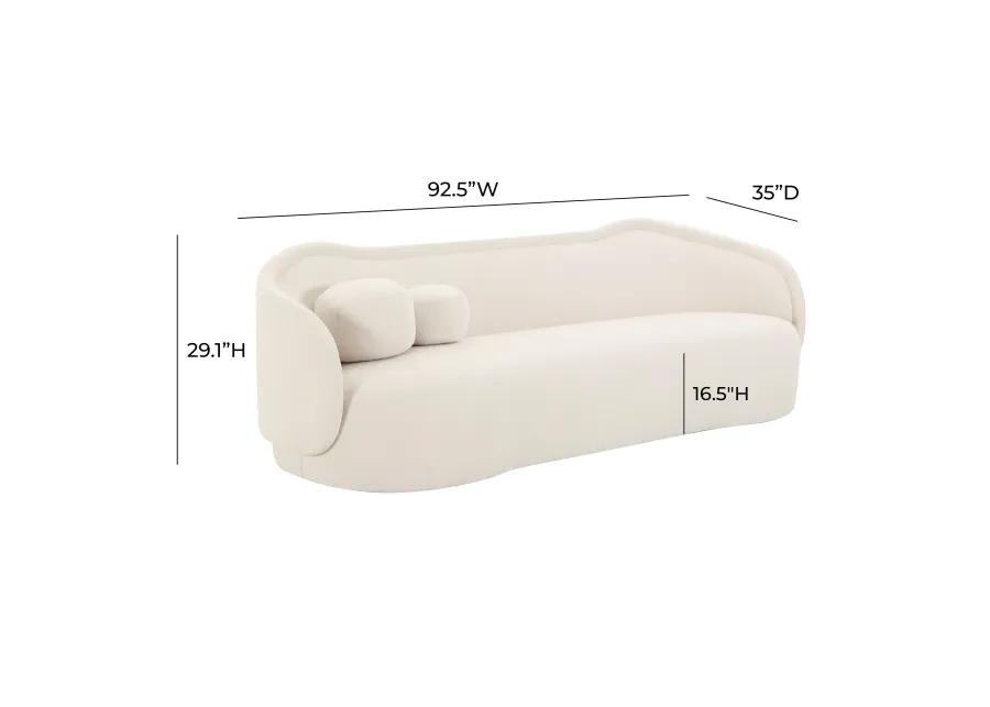 Circe Cream Textured Velvet Sofa