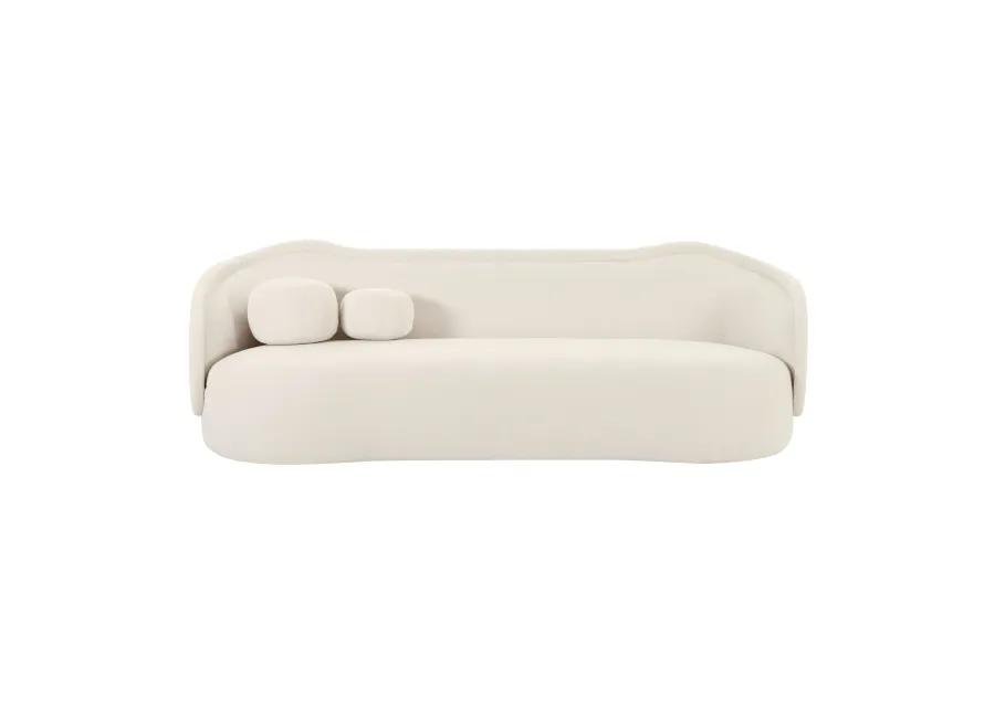 Circe Cream Textured Velvet Sofa