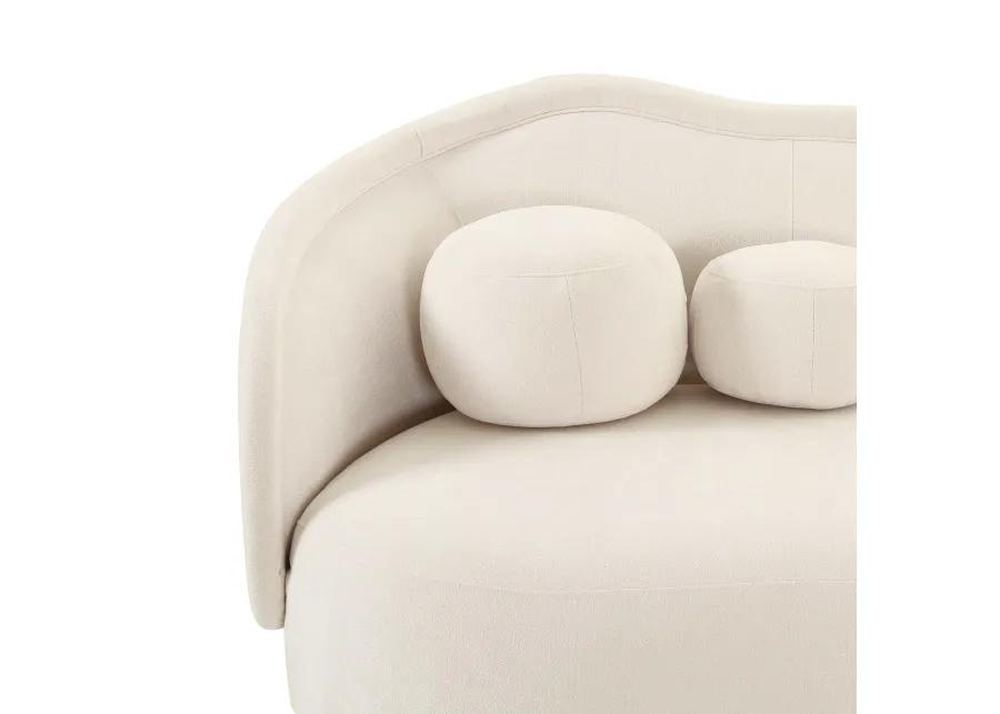 Circe Cream Textured Velvet Sofa