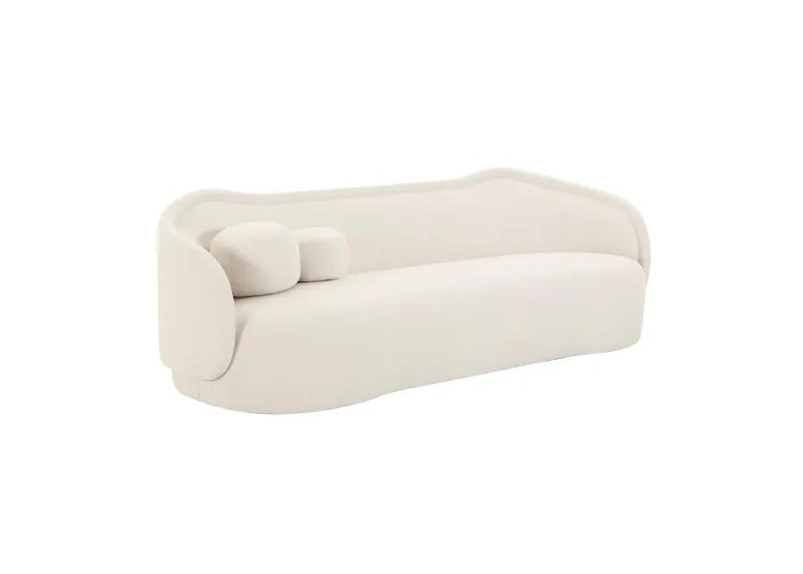 Circe Cream Textured Velvet Sofa