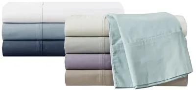 Madison Park Peached Percale Purple 200 Thread Count Relaxed Cotton Percale Sheet Set