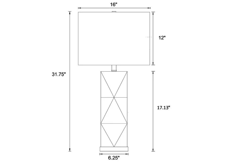 Camie Geometric Ceramic Base Table Lamp White