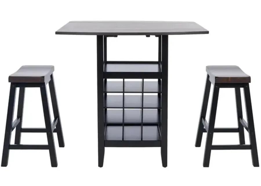  EMERIC 3 PC SET DROP LEAF PUB TABLE