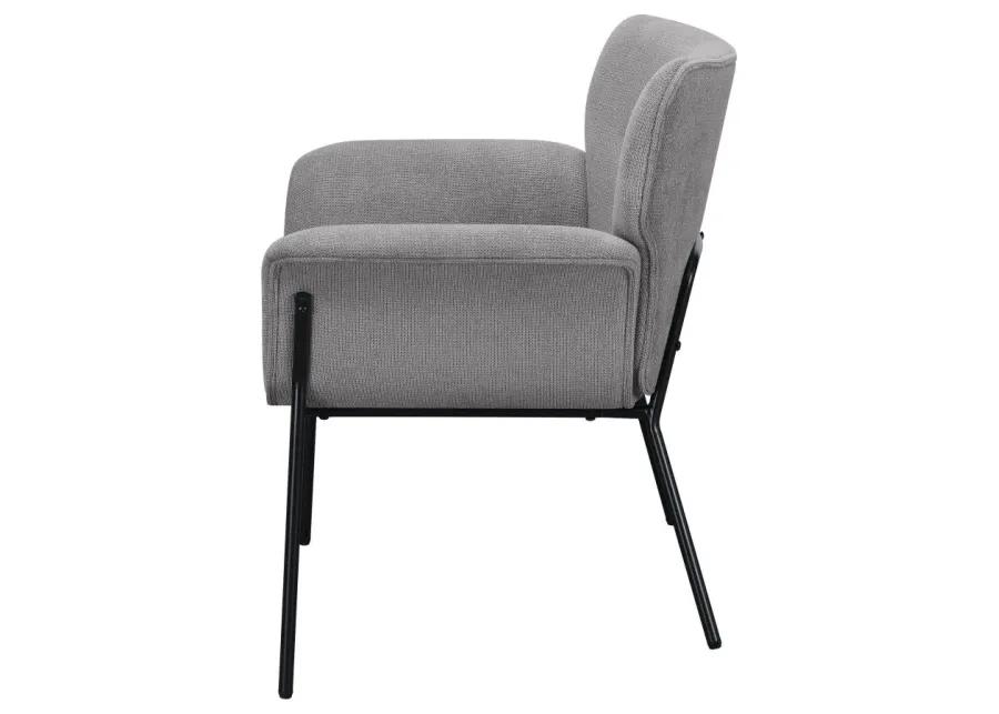 Davina Upholstered Flared Arms Accent Chair Ash Grey