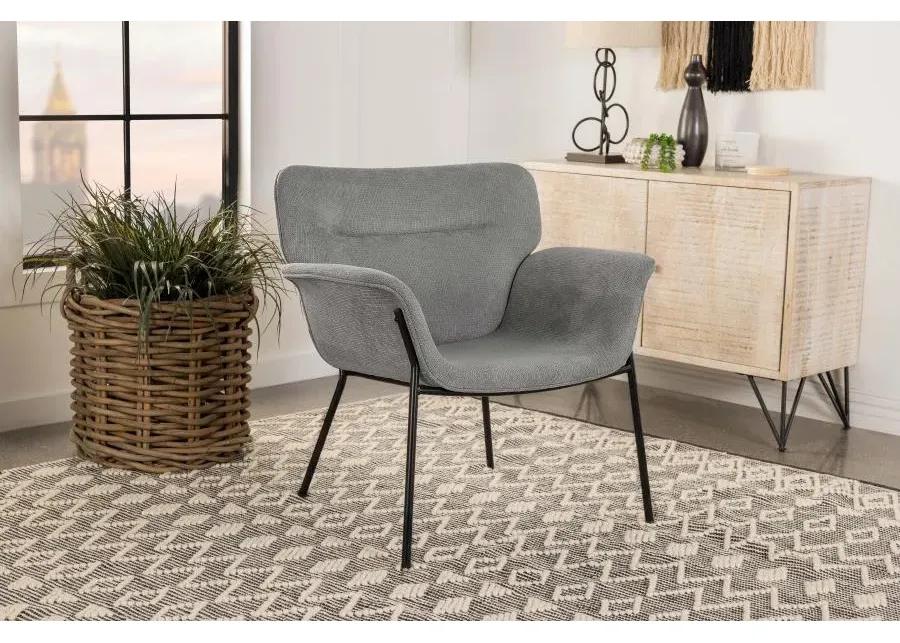 Davina Upholstered Flared Arms Accent Chair Ash Grey