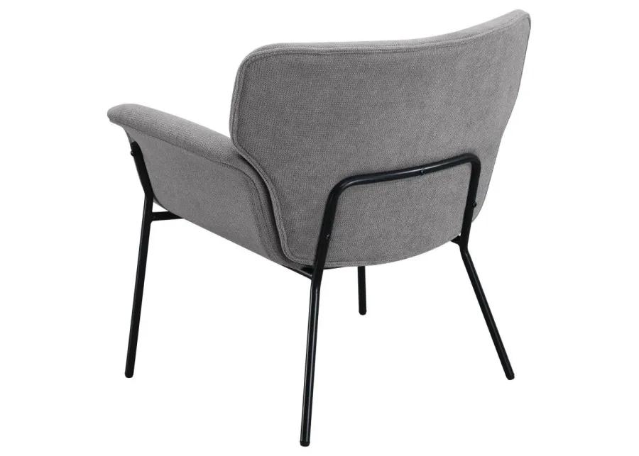 Davina Upholstered Flared Arms Accent Chair Ash Grey