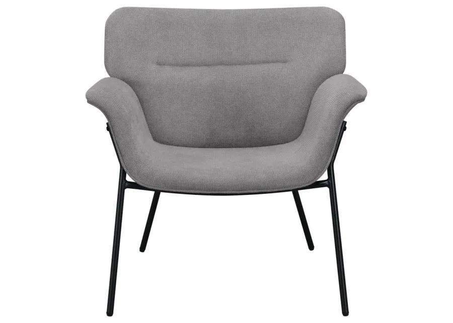 Davina Upholstered Flared Arms Accent Chair Ash Grey