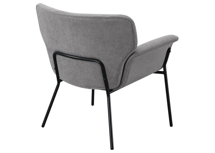 Davina Upholstered Flared Arms Accent Chair Ash Grey