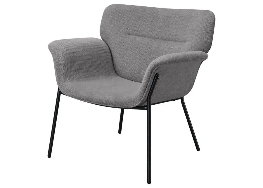 Davina Upholstered Flared Arms Accent Chair Ash Grey