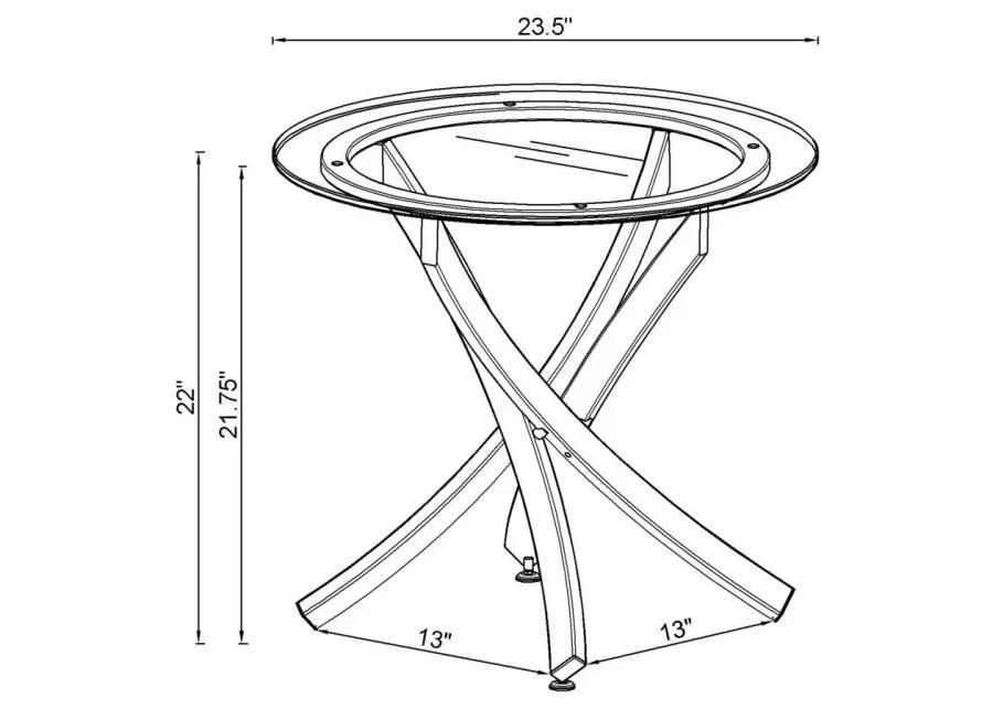 Castlefin Glass Top End Table Chrome And Black