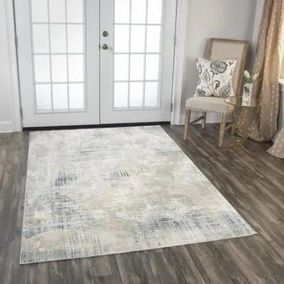 Chelsea Ivory / Gray  Abstract Polyester 7'10" x 9'10" Rectangle Rug