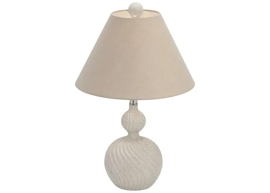 Resin 21" Twist Table Lamp,cream Speckle