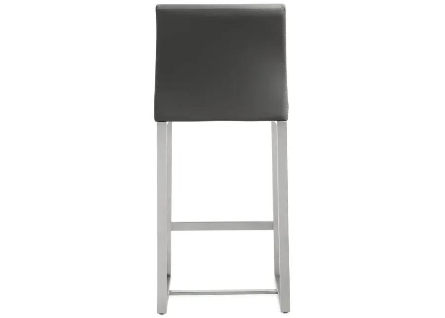 denmark grey stainless steel counter stool (set of 2)