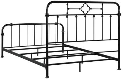 Packlan Eastern King Metal Panel Bed Matte Black