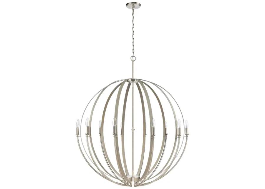 Rotunde 38" Wide 10-Light Chandelier - Beechwood