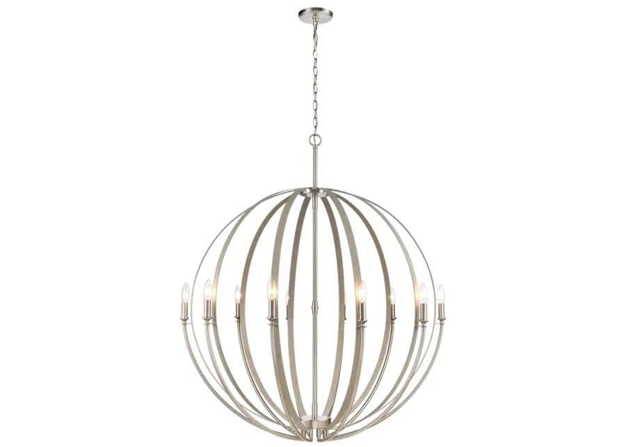 Rotunde 38" Wide 10-Light Chandelier - Beechwood