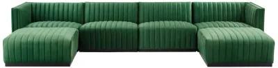 Conjure Channel Tufted Performance Velvet 6-Piece Sectional