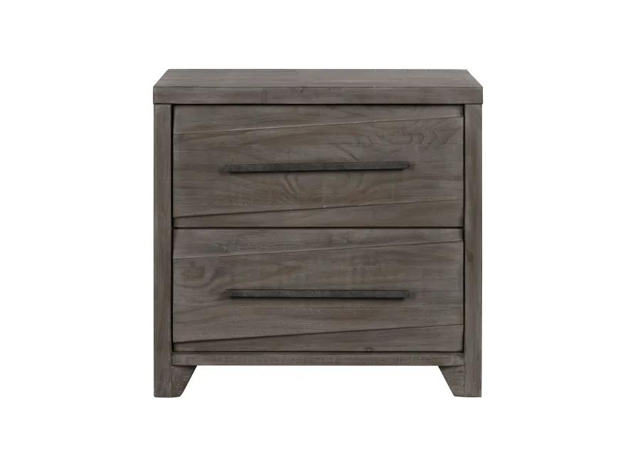 Hearst Solid Wood Two Drawer Nighstand in Sahara Tan