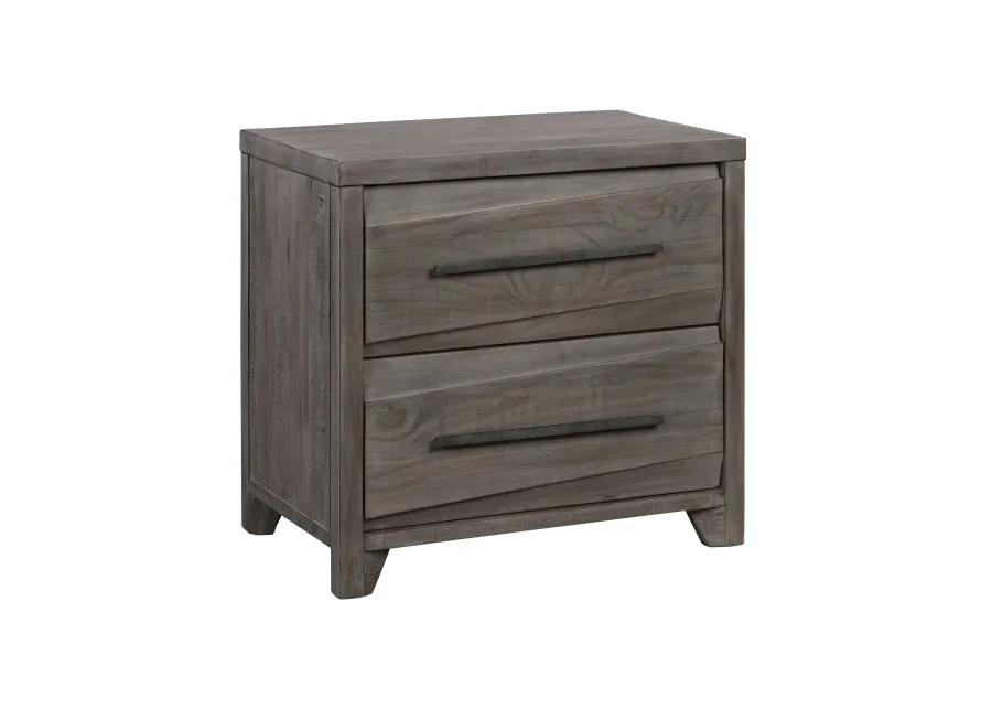 Hearst Solid Wood Two Drawer Nighstand in Sahara Tan