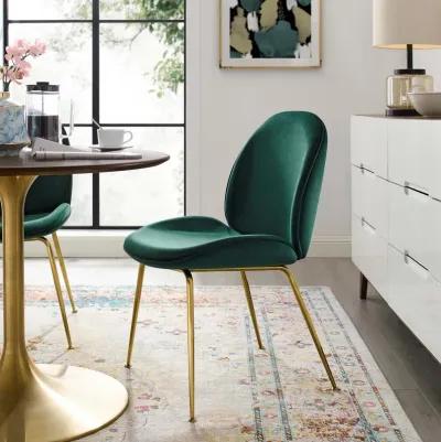 Scoop Gold Stainless Steel Leg Performance Velvet Dining Chair