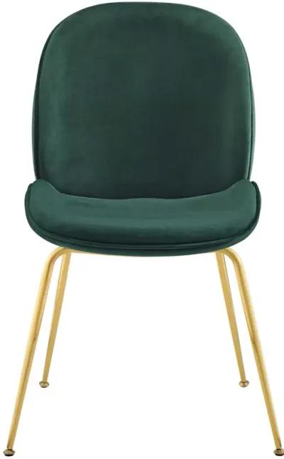 Scoop Gold Stainless Steel Leg Performance Velvet Dining Chair