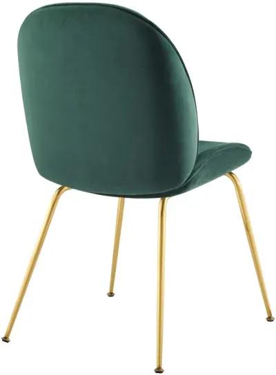 Scoop Gold Stainless Steel Leg Performance Velvet Dining Chair