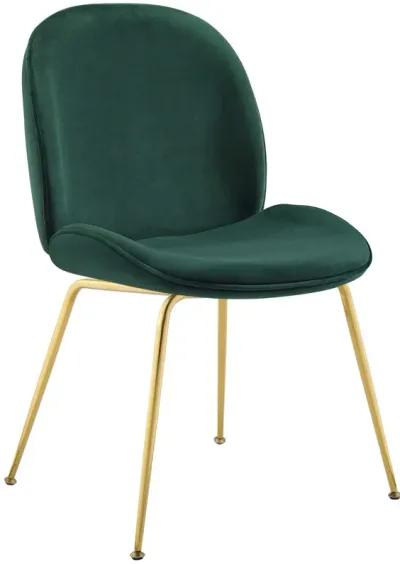 Scoop Gold Stainless Steel Leg Performance Velvet Dining Chair