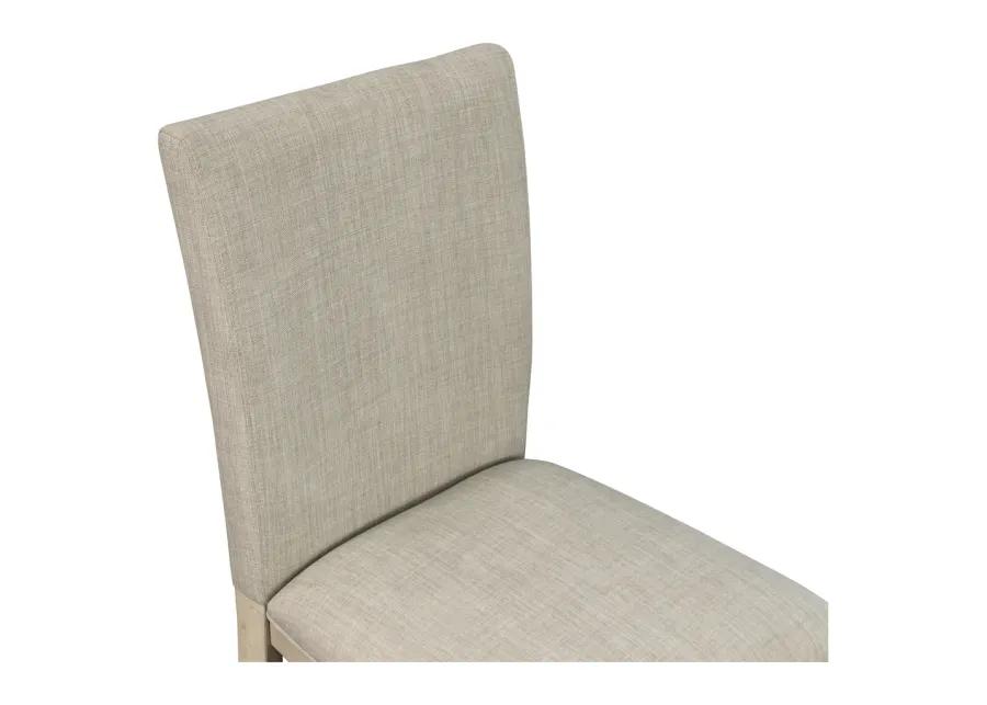 Martha Stewart Fiona Light Grey Upholstered Dining Chair with Turned Wood Legs Set of 2