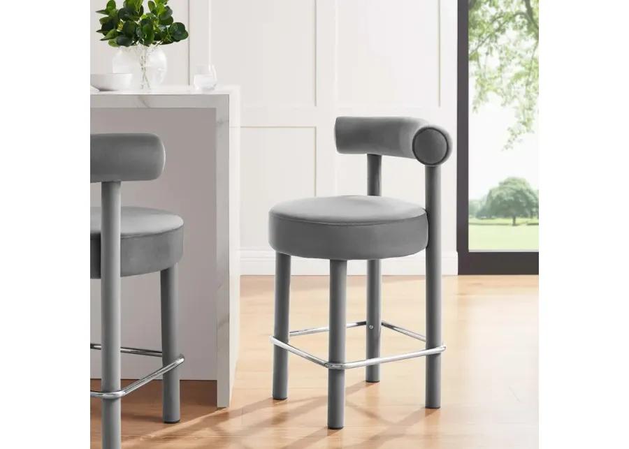 Toulouse Performance Velvet Counter Stool - Set of 2