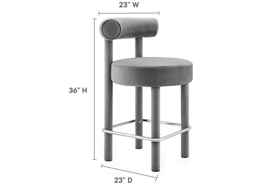 Toulouse Performance Velvet Counter Stool - Set of 2