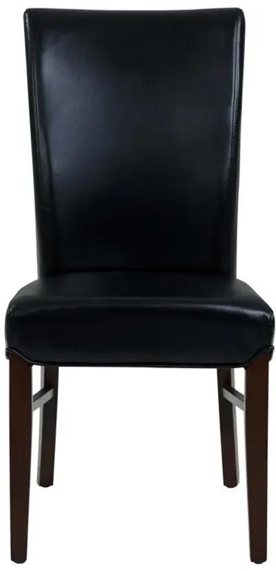 Milton Bonded Leather Dining Side Chair, Black (Set of 2)