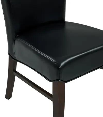 Milton Bonded Leather Dining Side Chair, Black (Set of 2)