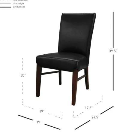 Milton Bonded Leather Dining Side Chair, Black (Set of 2)