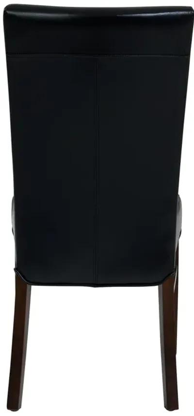 Milton Bonded Leather Dining Side Chair, Black (Set of 2)