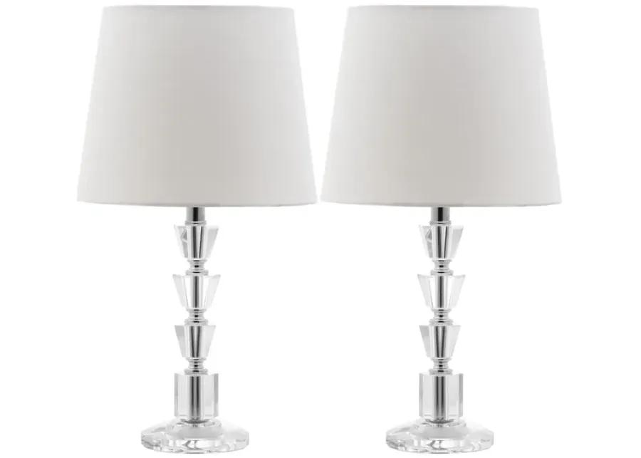 Harlow 16-Inch H Tiered Crystal Dark Grey Lamp - Set of 2