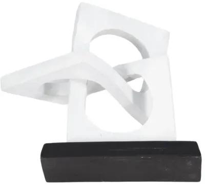 10" Links Sculpture Volcano Texture, White/black