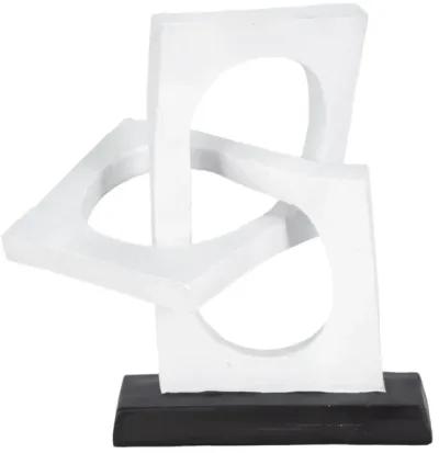 10" Links Sculpture Volcano Texture, White/black