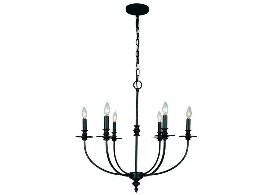 Hartford 25" Wide 6-Light Chandelier - Oil Rubbed Bronze