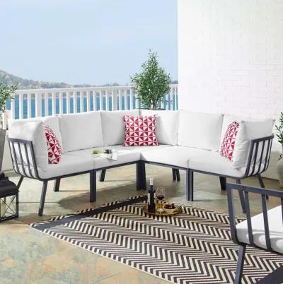 Riverside 5 Piece Outdoor Patio Aluminum Sectional