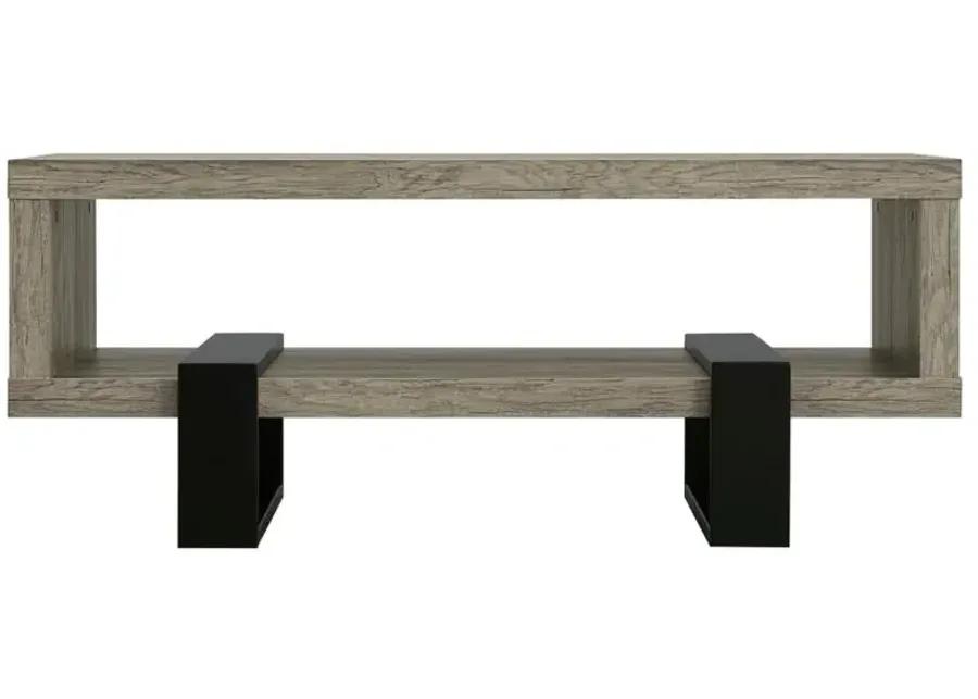 Adelynn Coffee Table with Shelf Grey Driftwood